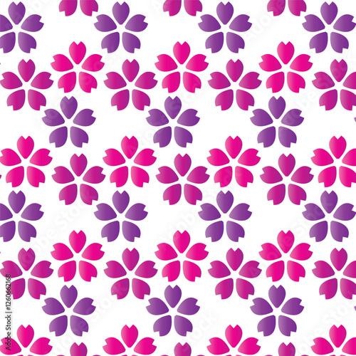 seamless pattern with pink flowers