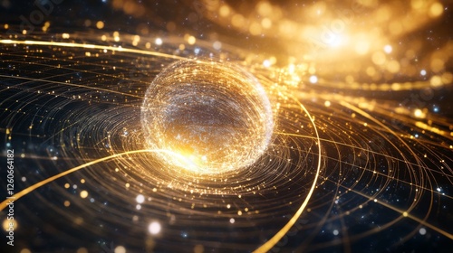 3D rendering of Quantum Gravity theories, including string theory, loop quantum gravity, causal dynamical triangulation, gravitational waves, and quantum entanglement.