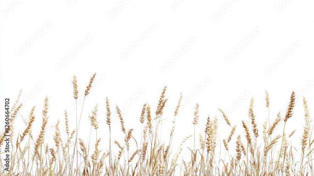 Fototapeta premium Dry grasses isolated on white background