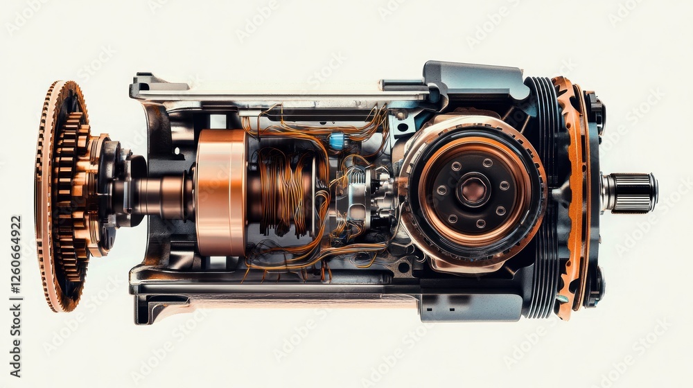Detailed View of a Motor Sectioned Detailed View of a Motor Sectioned