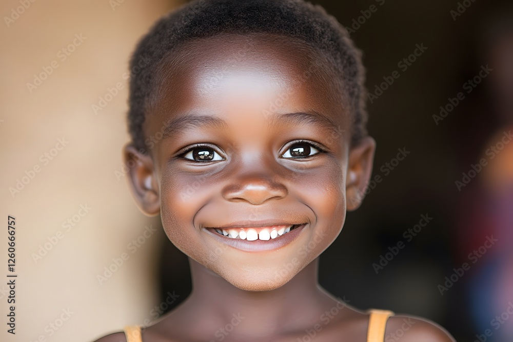 Portrait of a Happy African Child Smiling Brightly Portrait of a Happy African Child Smiling Brightly