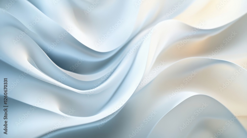Obraz premium Flowing abstract waves of blue and white fabric