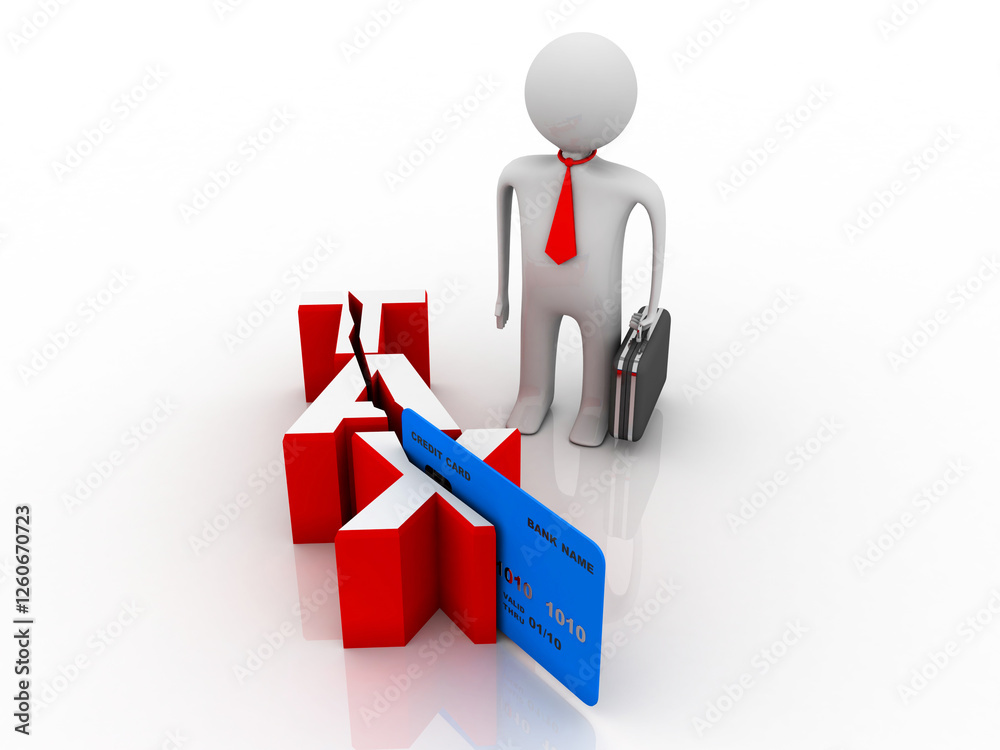 3d illustration Rising tax concept with business man
3d illustration Rising tax concept with business man