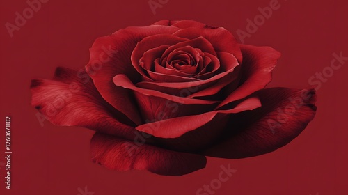 Stunning Deep Red Rose Bloom Closeup Photography