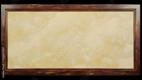 Beige Textured Wall in Dark Wood Frame Background