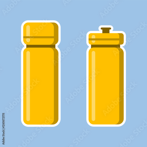 bottle water tumblr drink flat design simple vector