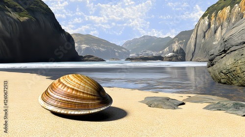 Stunning Seashell on Secluded Beach Landscape