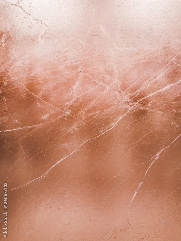 Fototapeta premium Abstract close-up of rose gold surface, featuring subtle texture and delicate white veining.