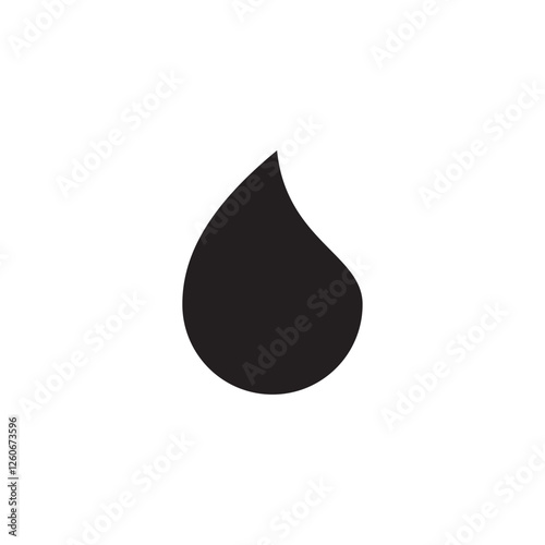 Abstract drop icons and falling droplets silhouettes set on white background