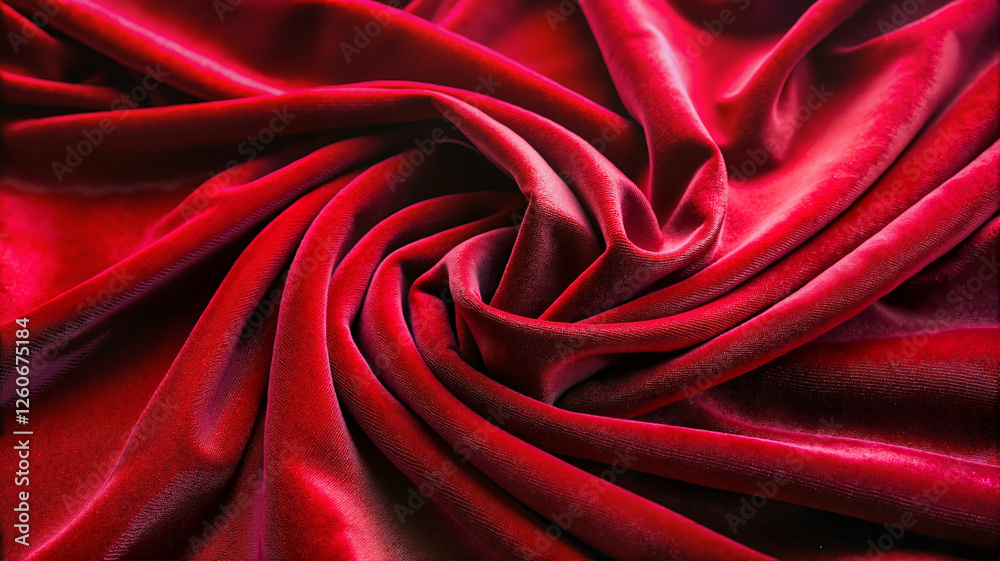 Obraz premium Red satin fabric with smooth folds and soft texture