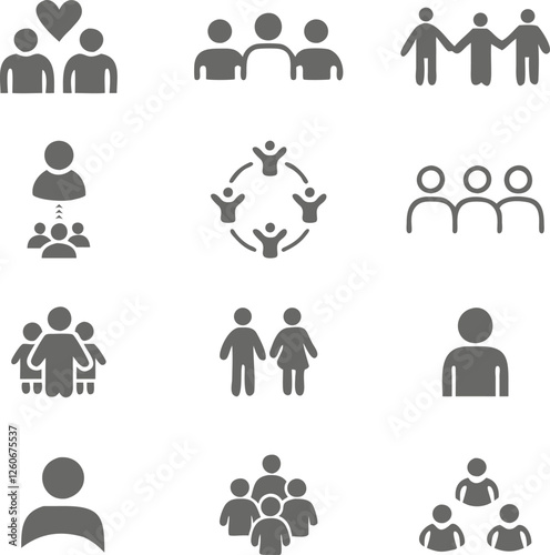 Inclusive Community Icons Collection – Diversity and Unity Symbol Set