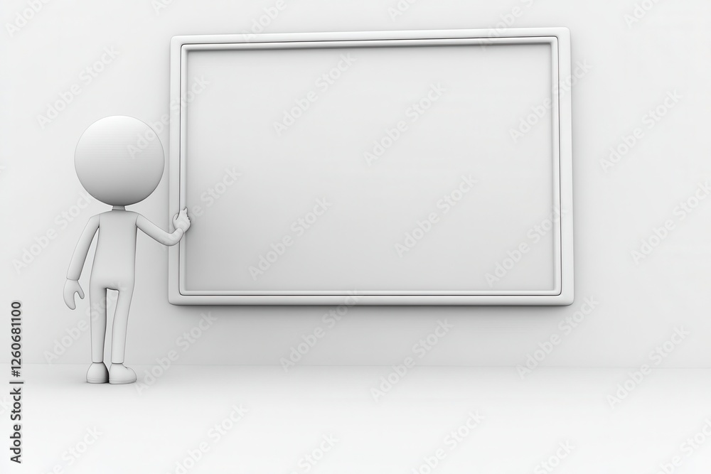 Business Presentation Space with Isolated Figure on White Background Business Presentation Space with Isolated Figure on White Background