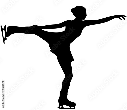 Silhouettes of people playing ice skating
