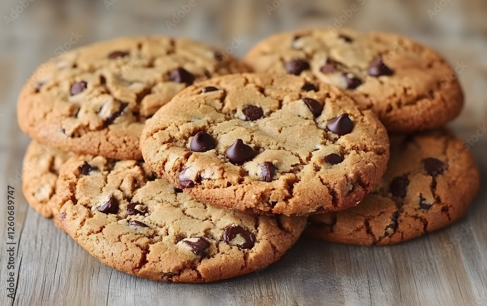 Delicious Homemade Chocolate Chip Cookies Stack