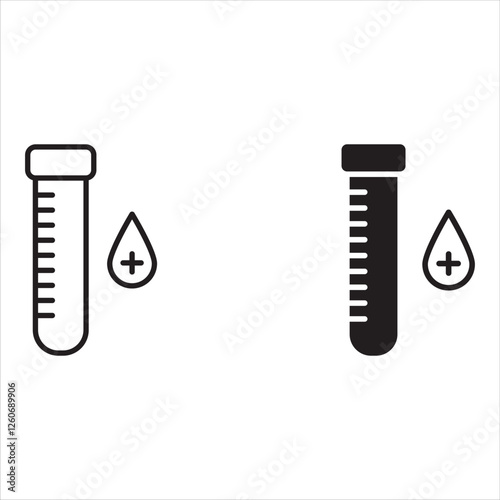 Blood test - Complete blood count CBC icon - information about white and red cells and concentration of hemoglobin and hematocrit. Isolated vector illustration
