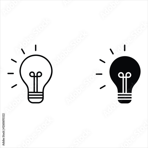 Lamp icon set. Light bulb icon vector. idea symbol.
