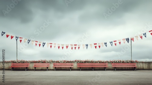 Patriotic Stands Awaiting Celebration