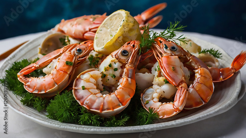 Elegant Lemon Garlic Shrimp with Fresh Parsley on a White Plate – A Zesty and Sophisticated Seafood Delight
