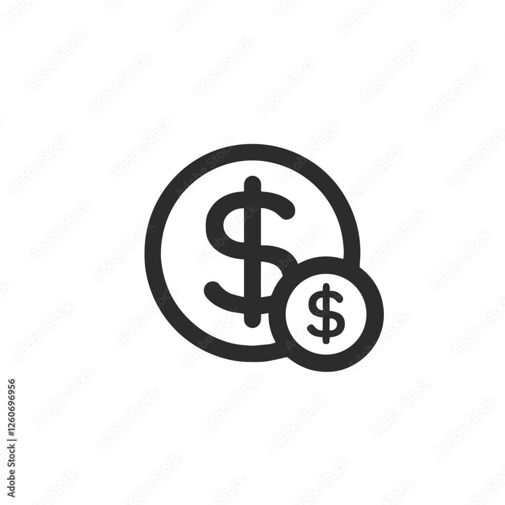 Obraz premium Minimalist retirement savings icon with coins on transparent background