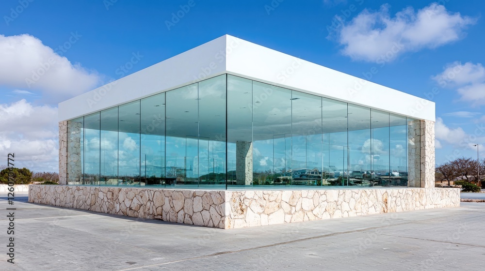 Modern Glass Pavilion, Coastal View, Architecture, Outdoor Modern Glass Pavilion, Coastal View, Architecture, Outdoor