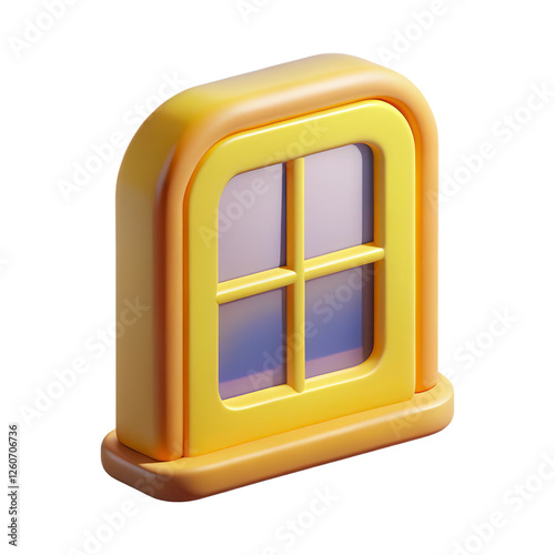 Colorful 3D stylized window frame illustration with soft gradient and ish design photo