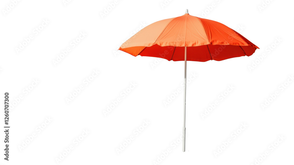 Obraz premium Orange beach umbrella providing shade on transparent background