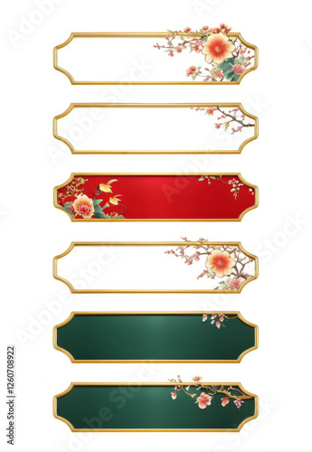 National trendy frame Chinese style folding fan lantern decorative frame title frame