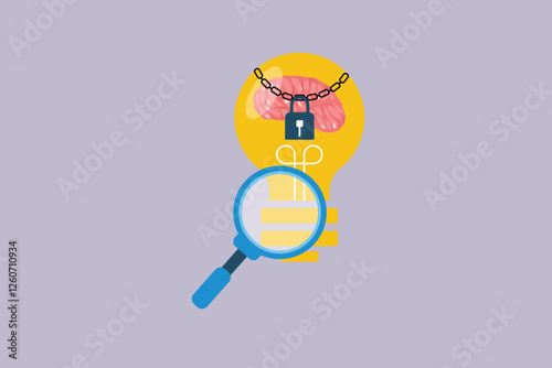 Protection of intellectual property concept. Colored flat vector illustration isolated.