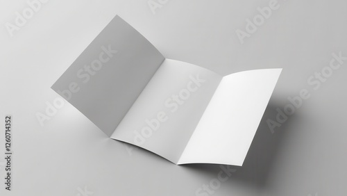 Obraz na płótnie Double gate fold brochure mockup with three panels displayed on a light background. w salonie