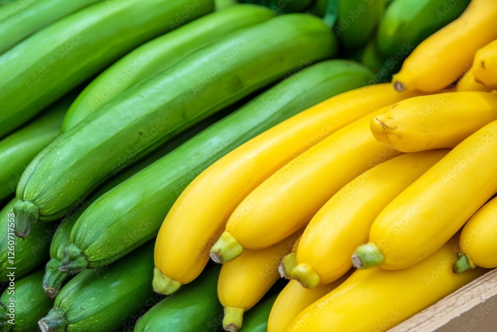 A supermarket fruit and vegetable section arranged in a neat, colorful display A supermarket fruit and vegetable section arranged in a neat, colorful display