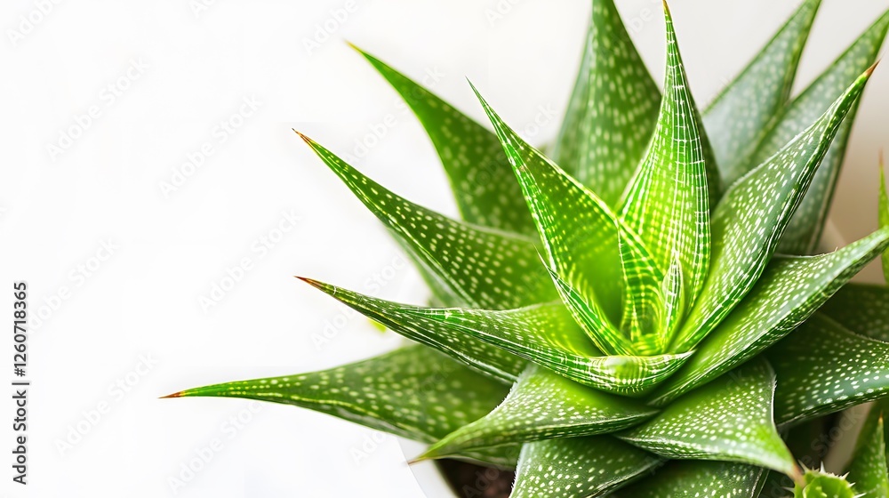 Fototapeta premium Closeup Green Aloe Vera Plant Succulent Botany