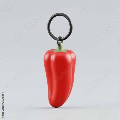 A red hot pepper keychain is shown.