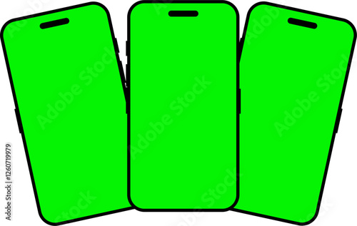 vector mobile phone with green screen. to insert video or advertising banner