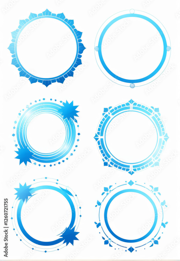 Tech border blue gradient decorative element design Tech border blue gradient decorative element design