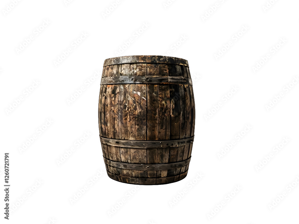 Obraz premium old barrel isolated on white