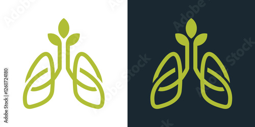 Lung care logo designs nature lungs logo concept
