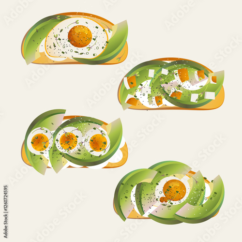 Toast with egg and avocado
