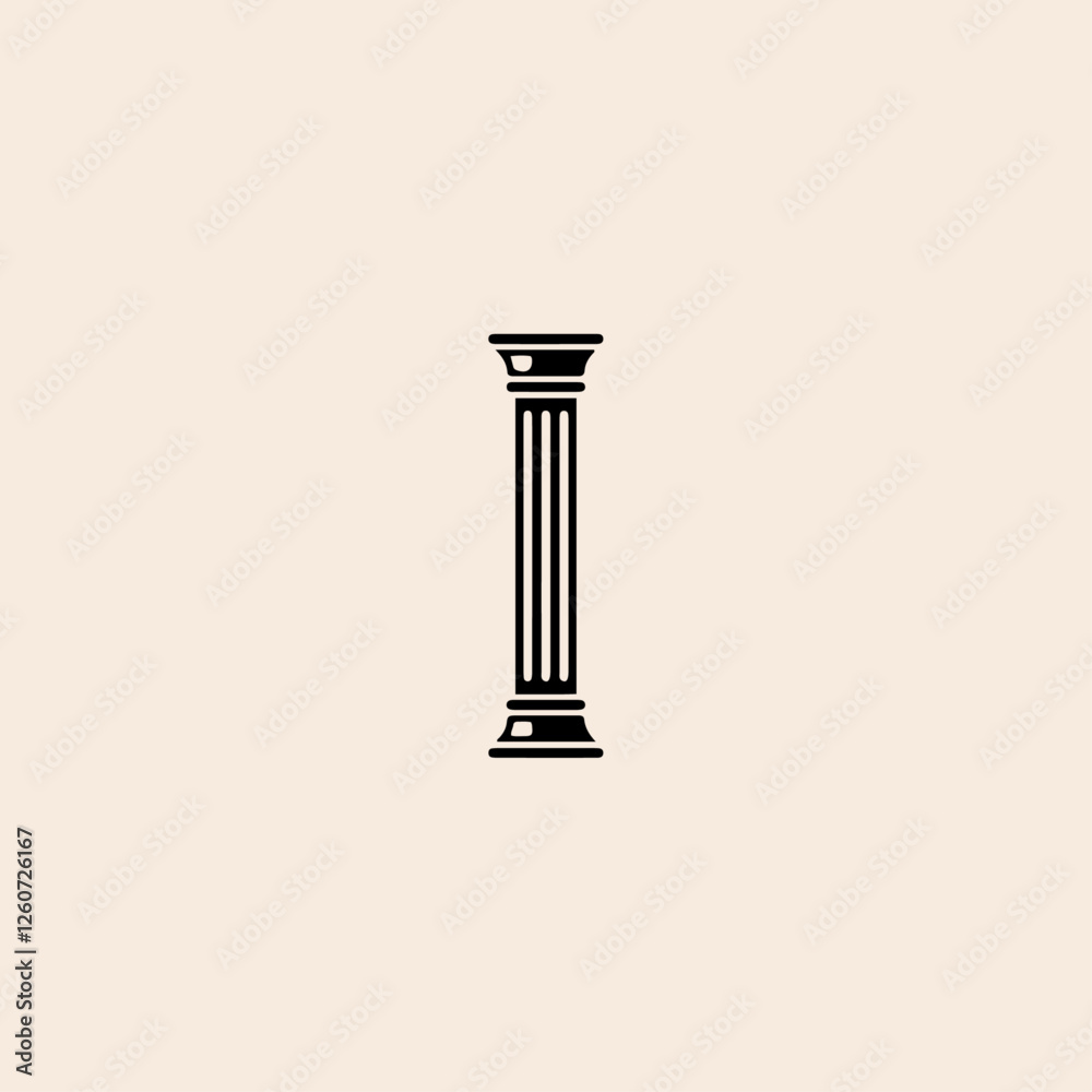 Ancient Columns icon flat vector design. Ancient Columns icon flat vector design.
