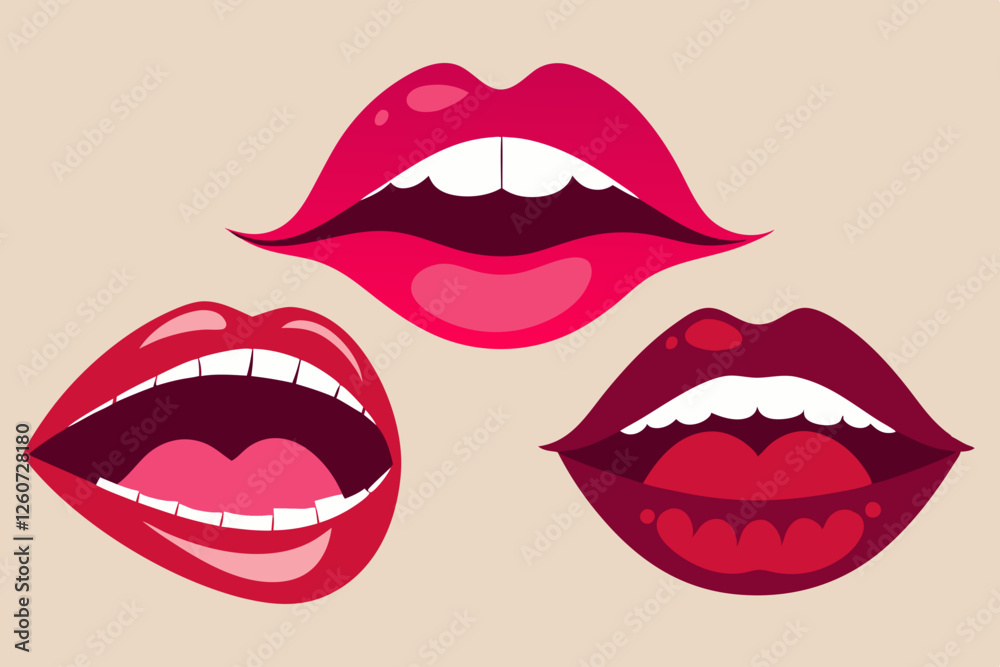 Women’s Lips and Mouth Silhouettes – Free Vector Illustrations Women’s Lips and Mouth Silhouettes – Free Vector Illustrations
