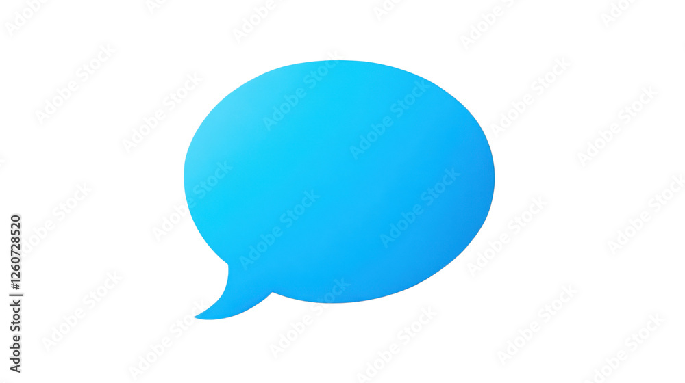 Blue speech bubble communicating a message on transparent background Blue speech bubble communicating a message on transparent background