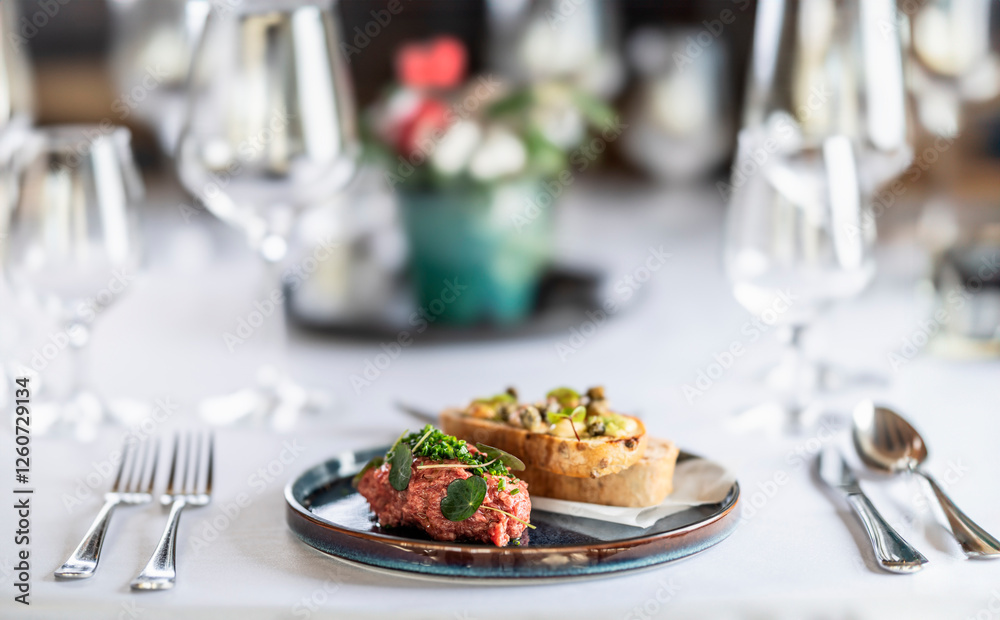 Steak tartare with toasted bread Steak tartare with toasted bread