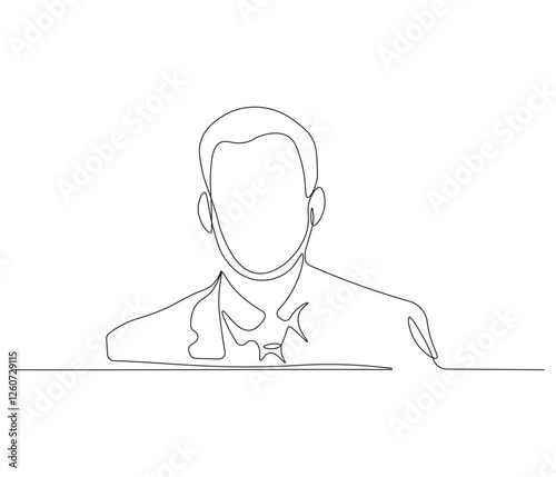 Continuous one line drawing of businessman. Single line drawing illustration of businessman are thinking. Businessman concept vector art. Doodle line illustration.
