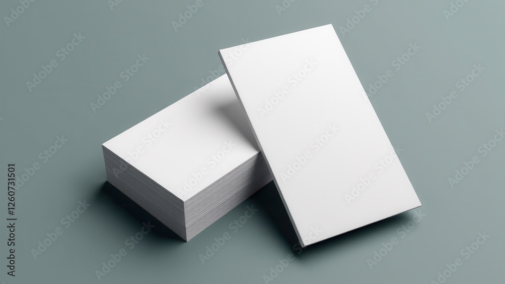 Vertical rounded business card mockup featuring a stack of blank cards on a smooth surface.
