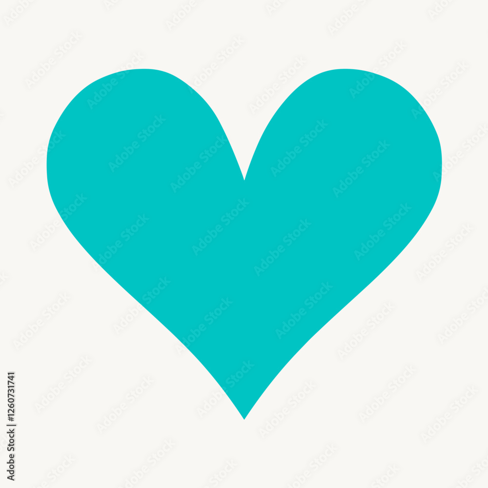 Simple turquoise heart symbol on light background. Simple turquoise heart symbol on light background.