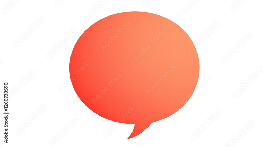 Round orange speech bubble floating on transparent background Round orange speech bubble floating on transparent background