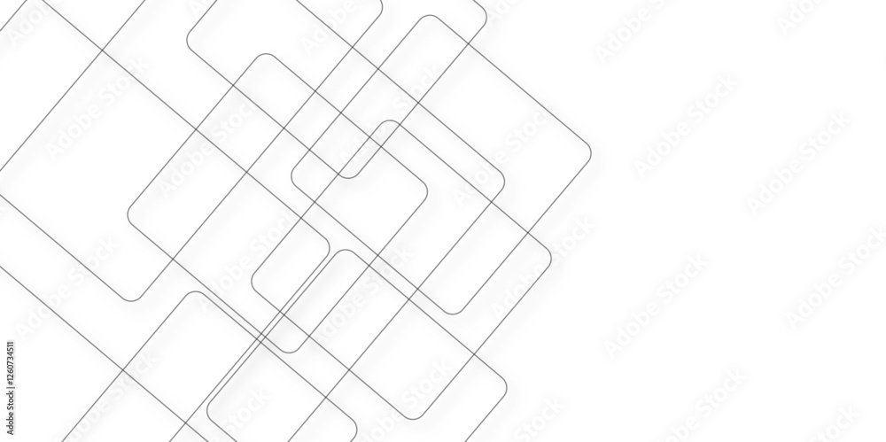Fototapeta premium Abstract background with white colors lines pattern texture. squares in bright light with soft shadows as pattern. Geometric vector pattern, repeating thin linear square diamond shape and rectangle.