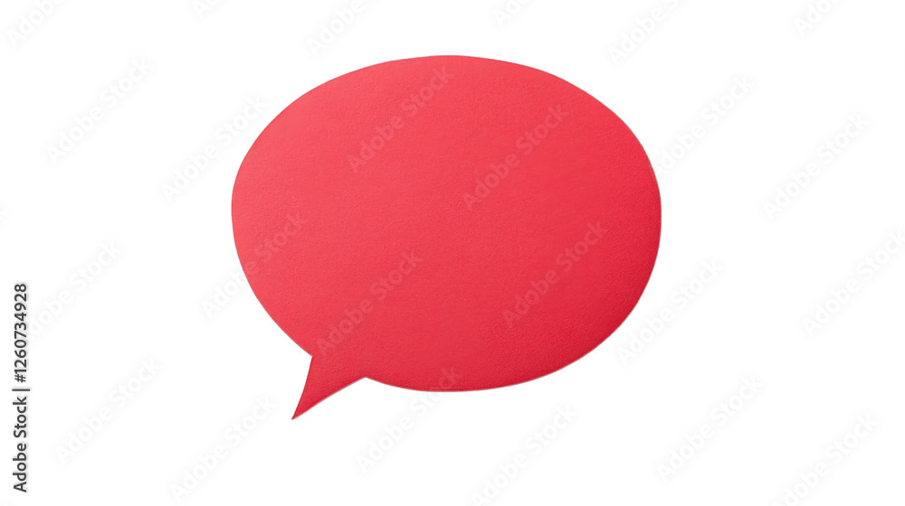 Red speech bubble communicating a message on transparent background Red speech bubble communicating a message on transparent background