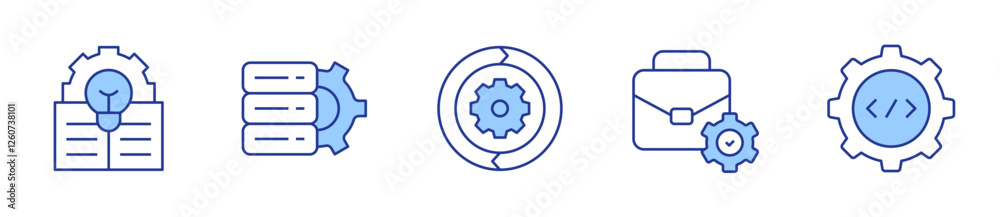 coding, data storage, sustain, idea, business. Management Icon vector illustration. Line Duotone style. Editable stroke coding, data storage, sustain, idea, business. Management Icon vector illustration. Line Duotone style. Editable stroke