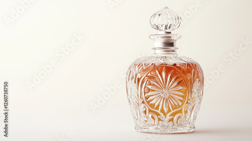 Elegant vintage floral decorative glass perfume bottle with intricate detailing and delicate patterns
