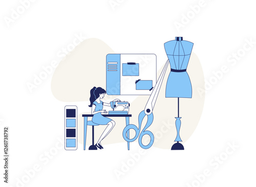 Illustration of an Creative Industry Fashion Designer